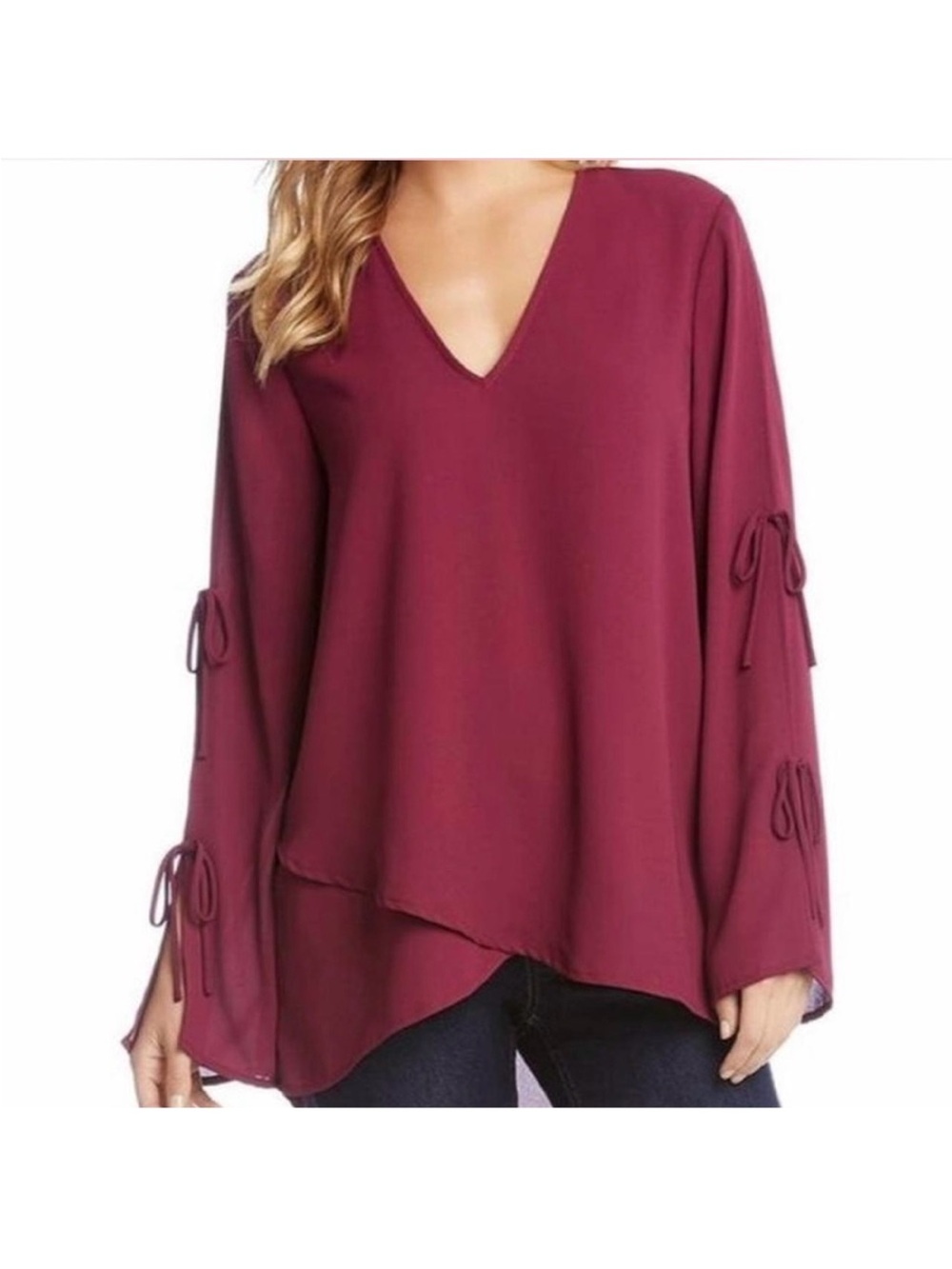 Women's V-Neck Long-Sleeve Blouse